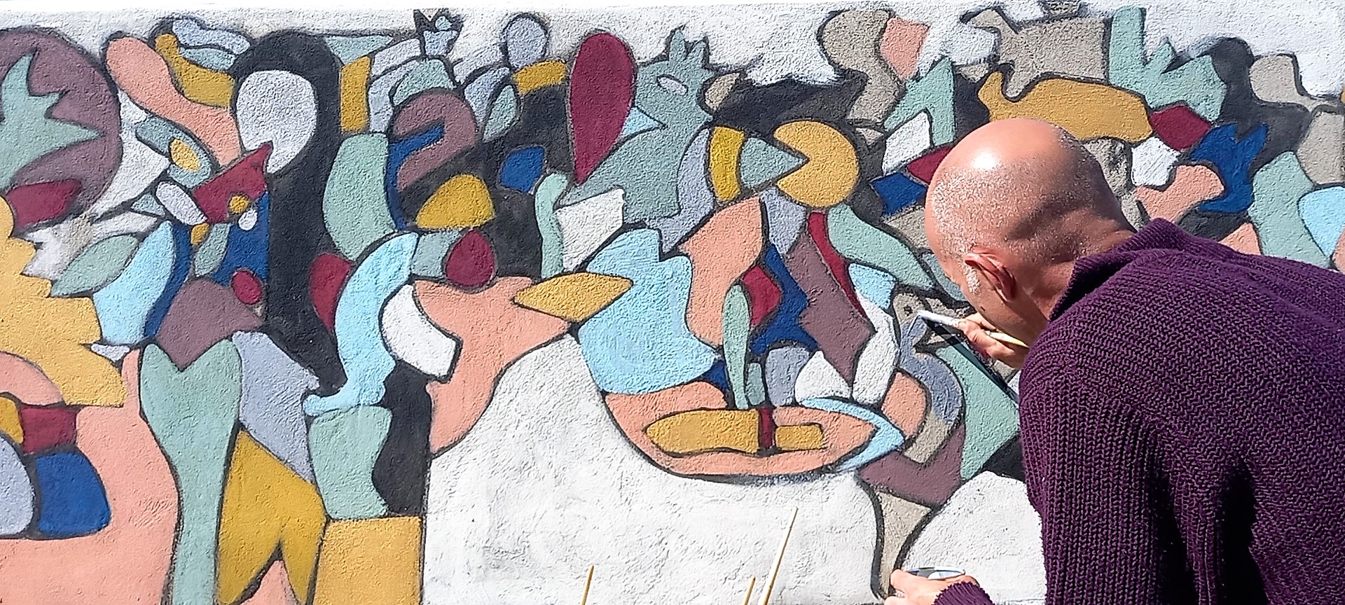 2 algorithms of peace murals art visionary artist sicily contemporary claudio arezzo di trifiletti cortile delle nevi